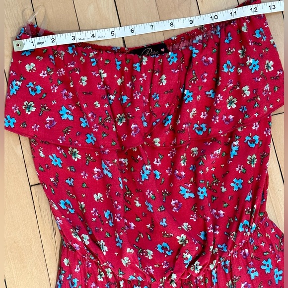 Ripe Strapless Red Floral Maxi Dress Size Small - Picture 6 of 9